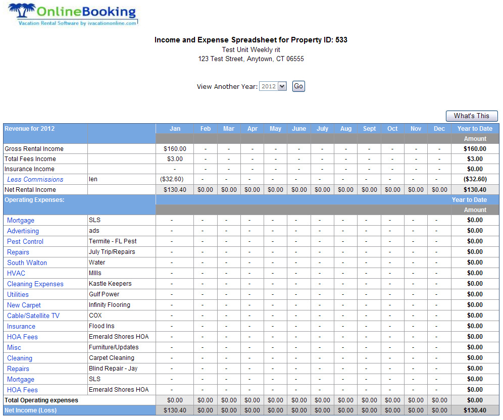 Vacation Rental Spreadsheet With Vacation Rental Software, Vacation Home Rentals, Rentalsowner