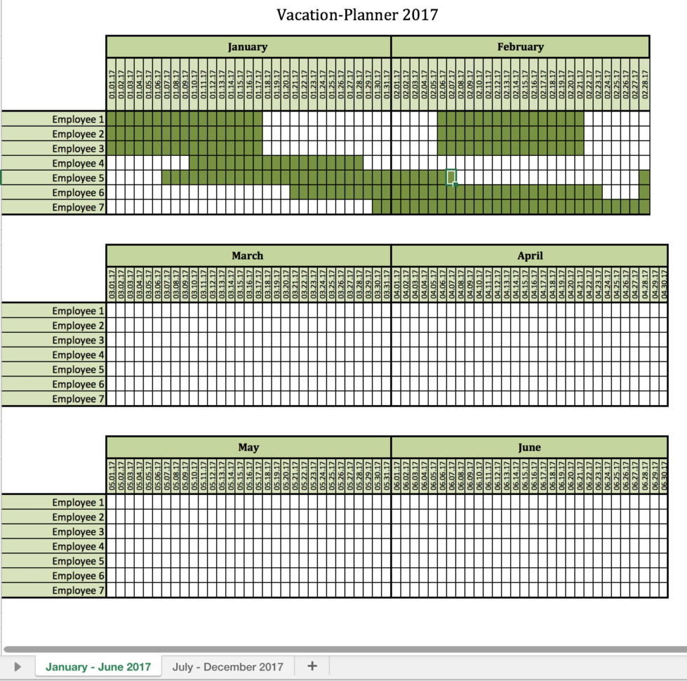 Vacation Spreadsheet Template — Db 9202