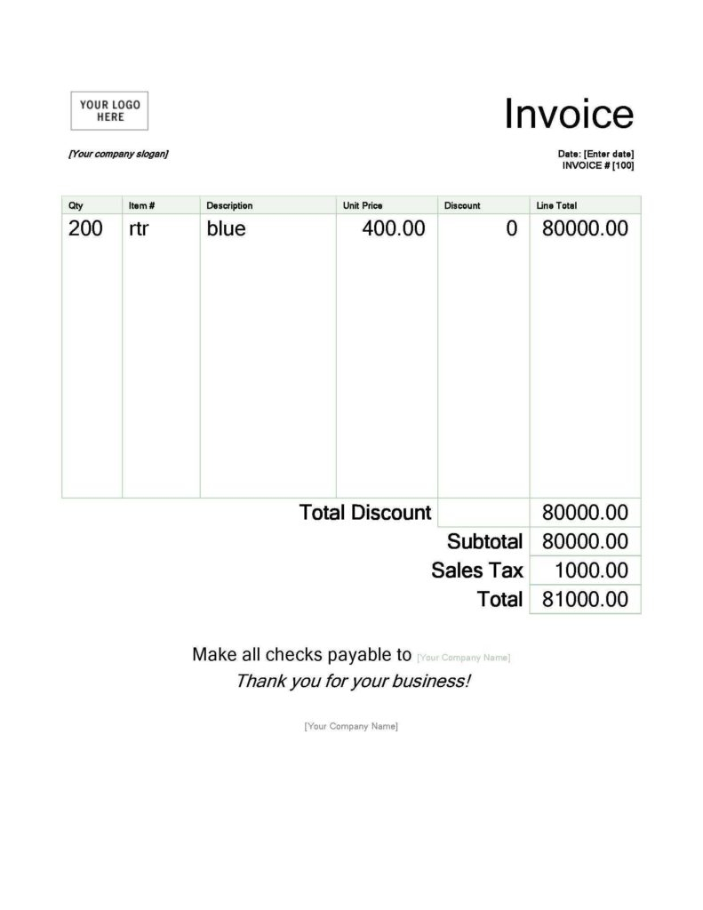 pdf self employed printable invoice template