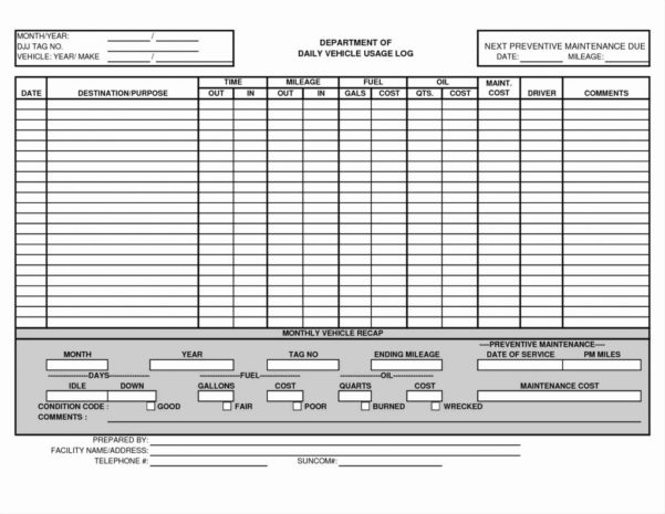 Vehicle Maintenance Tracking Spreadsheet — db-excel.com