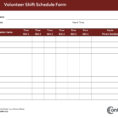 Volunteer Schedule Spreadsheet Regarding Schedules  Office