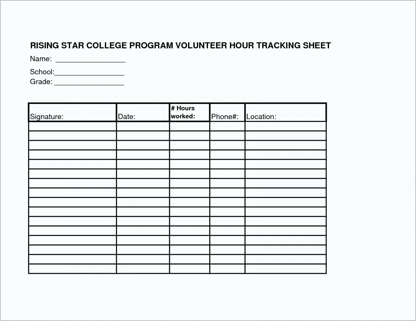 Volunteer Tracking Spreadsheet Intended For 004 Volunteer Hours Log 