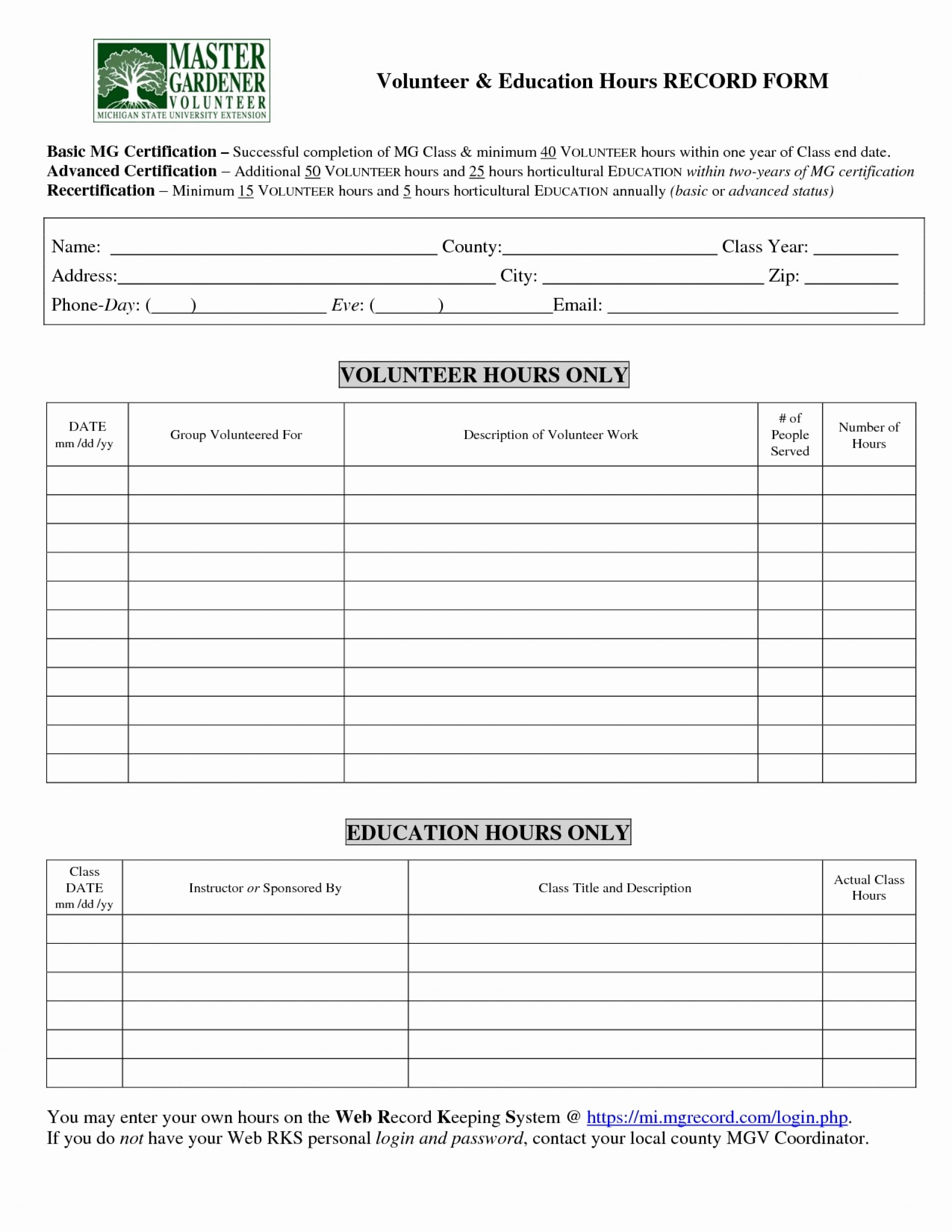 Volunteer Hours Log Template Great Professionally Designed Templates