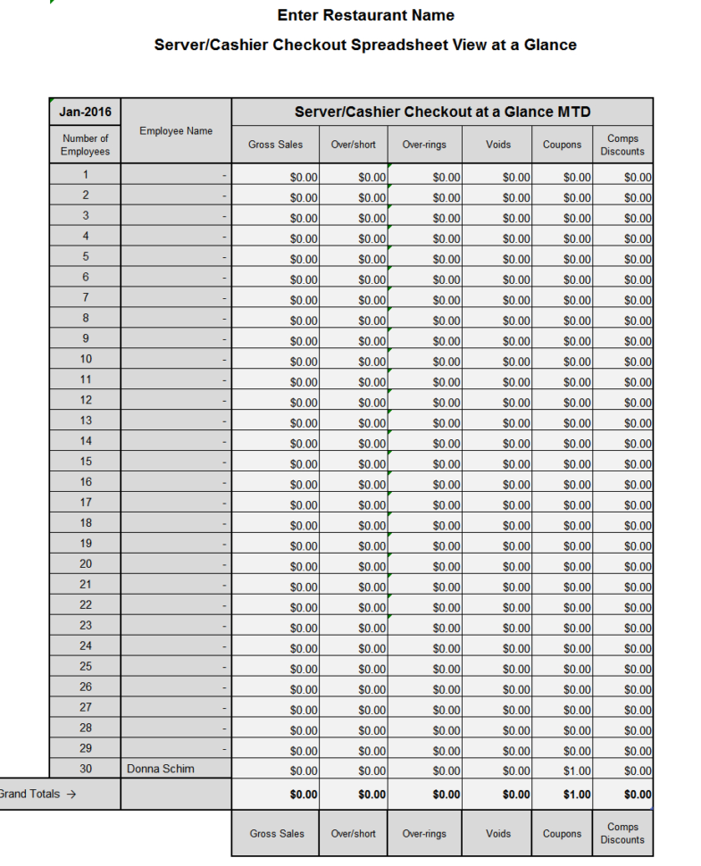 Waitress Tip Spreadsheet — db-excel.com