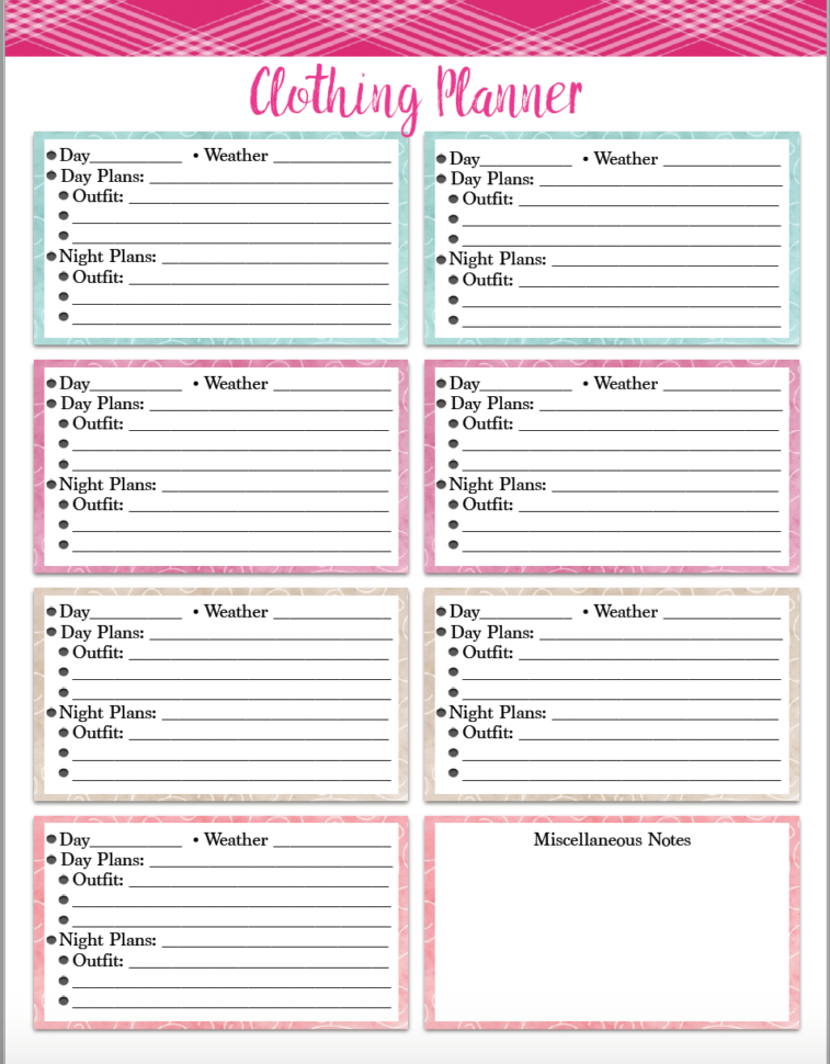 Wardrobe Organizer Spreadsheet With Regard To Free Printable Vacation Clothing Planner Day/night Travel Wardrobe Organizer Spreadsheet With Regard To Free Printable Vacation Clothing Planner Day/night Travel
