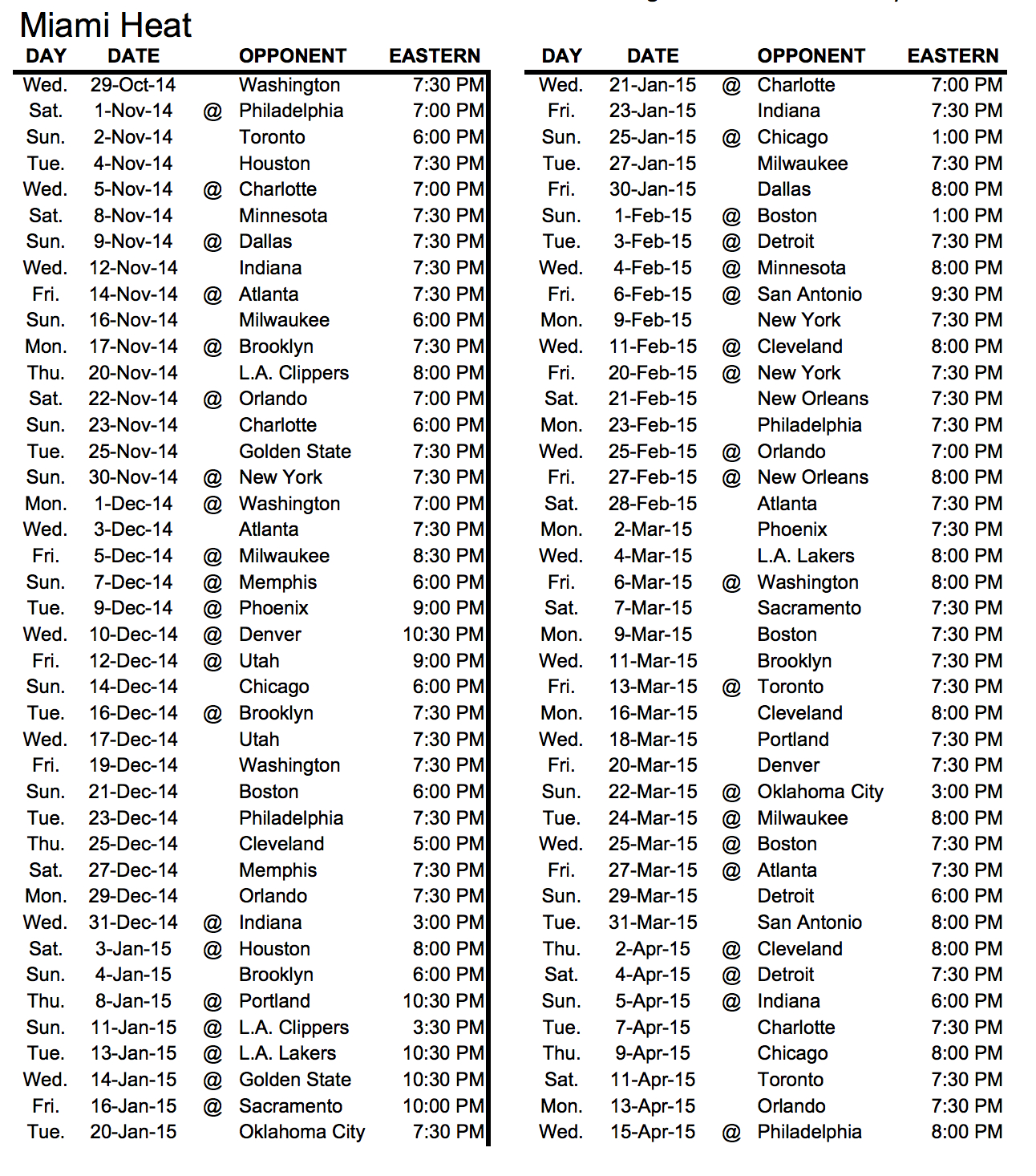 Warriors Schedule Spreadsheet Throughout Nba Schedule Regular Season 20142015 Excel Spreadsheet Template