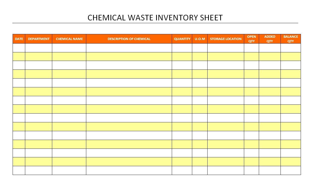 Waste Inventory Spreadsheet For Chemical Inventory Template Excel Database Spreadsheet Sheet