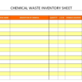 Waste Inventory Spreadsheet For Chemical Inventory Template Excel Spreadsheet Database Sheet