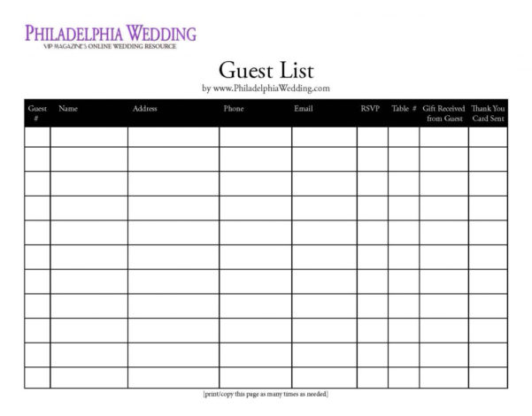 Wedding Address Spreadsheet db excel com