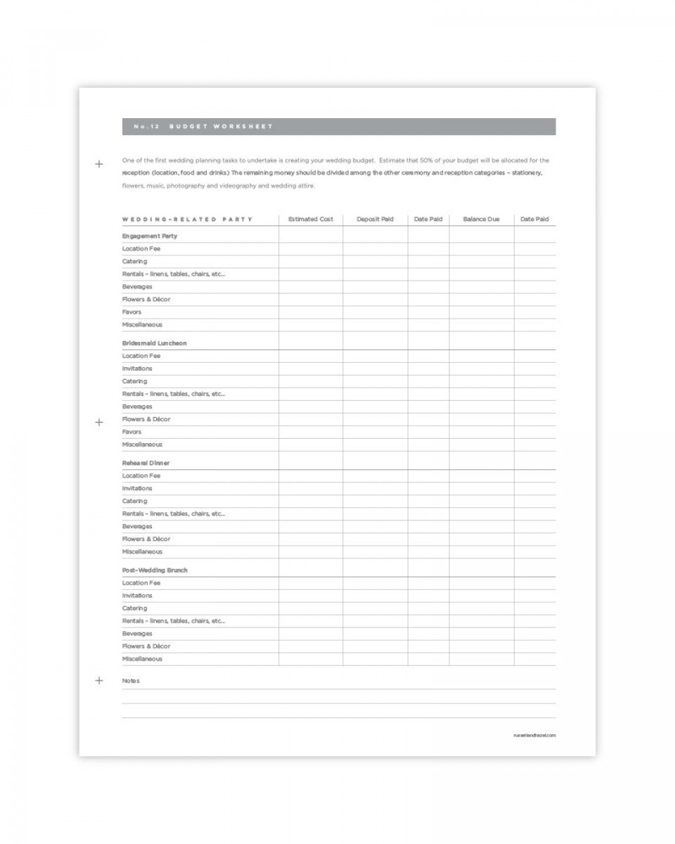 wedding budget spreadsheet pdf