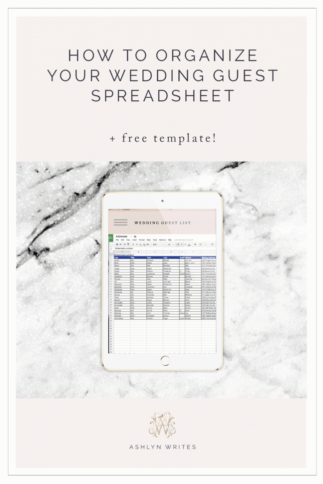 Wedding Invite List Spreadsheet Inside How To Organize A Wedding Guest List Spreadsheet + Free Template