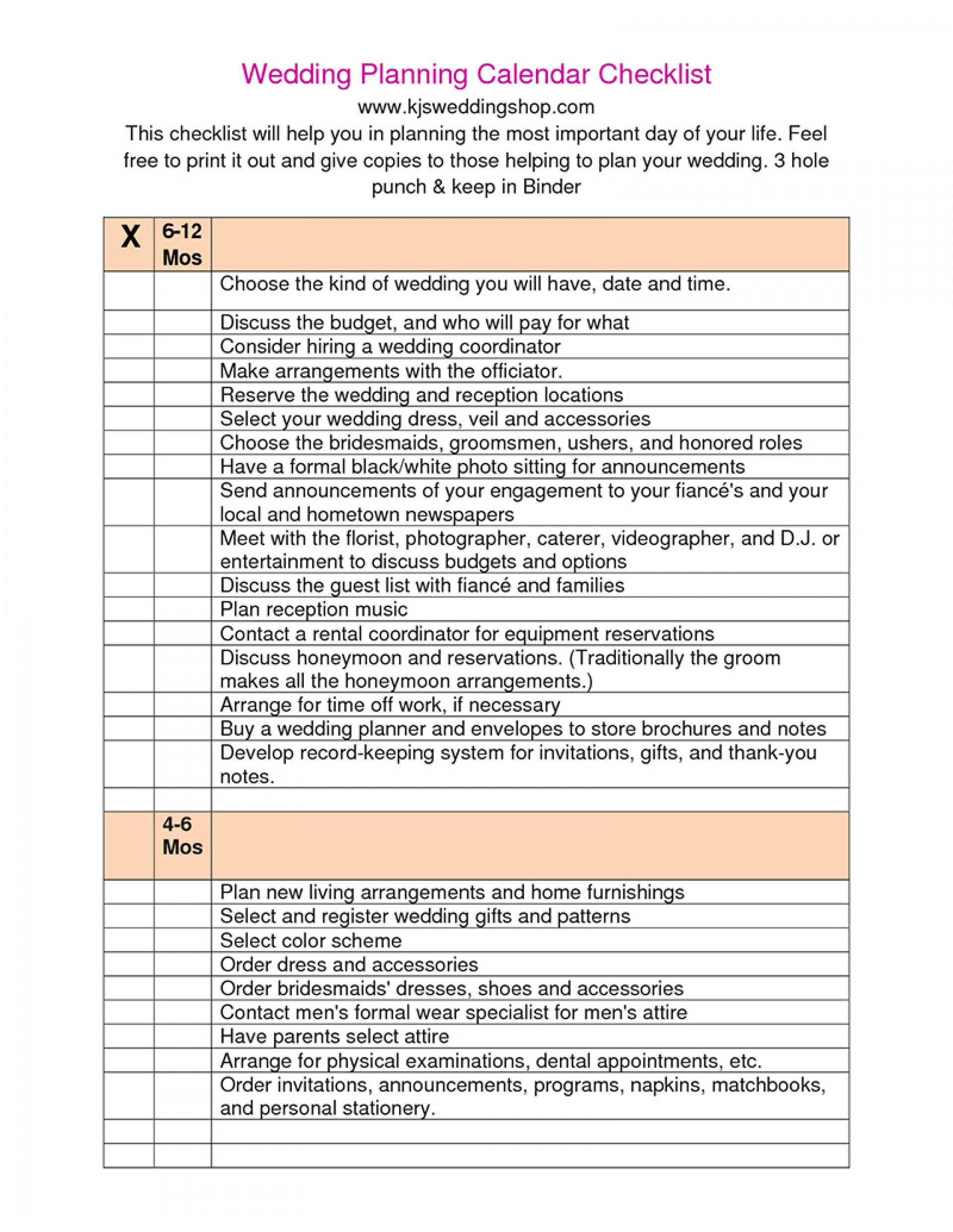excel printable wedding planning checklist pdf