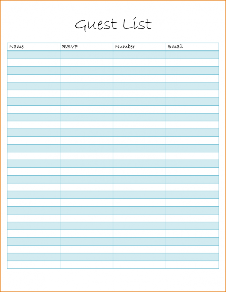 Wedding Spreadsheet Guest List Templates pertaining to Weddinguest List