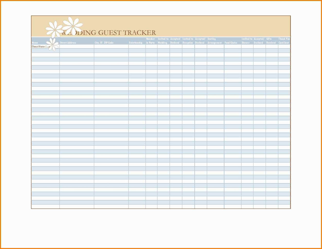 Wedding Spreadsheet Guest List Templates With Free Wedding Guest List Template Excel Beautiful Free Wedding Guest