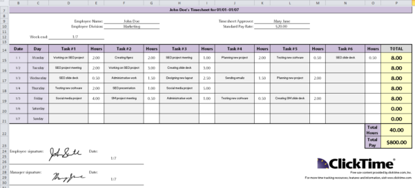 Weekly Hours Spreadsheet Inside Employee Hour Tracking Template Rent 