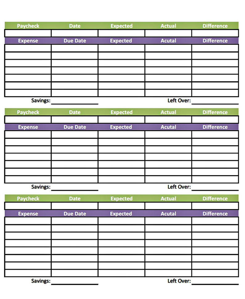 Weekly Paycheck Budget Spreadsheet in Paycheck Budget Back Cool Free ...