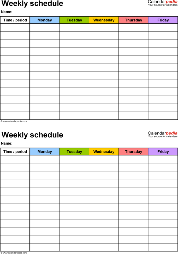 Weekly Schedule Spreadsheet Throughout Free Weekly Schedule Templates For Excel  18 Templates