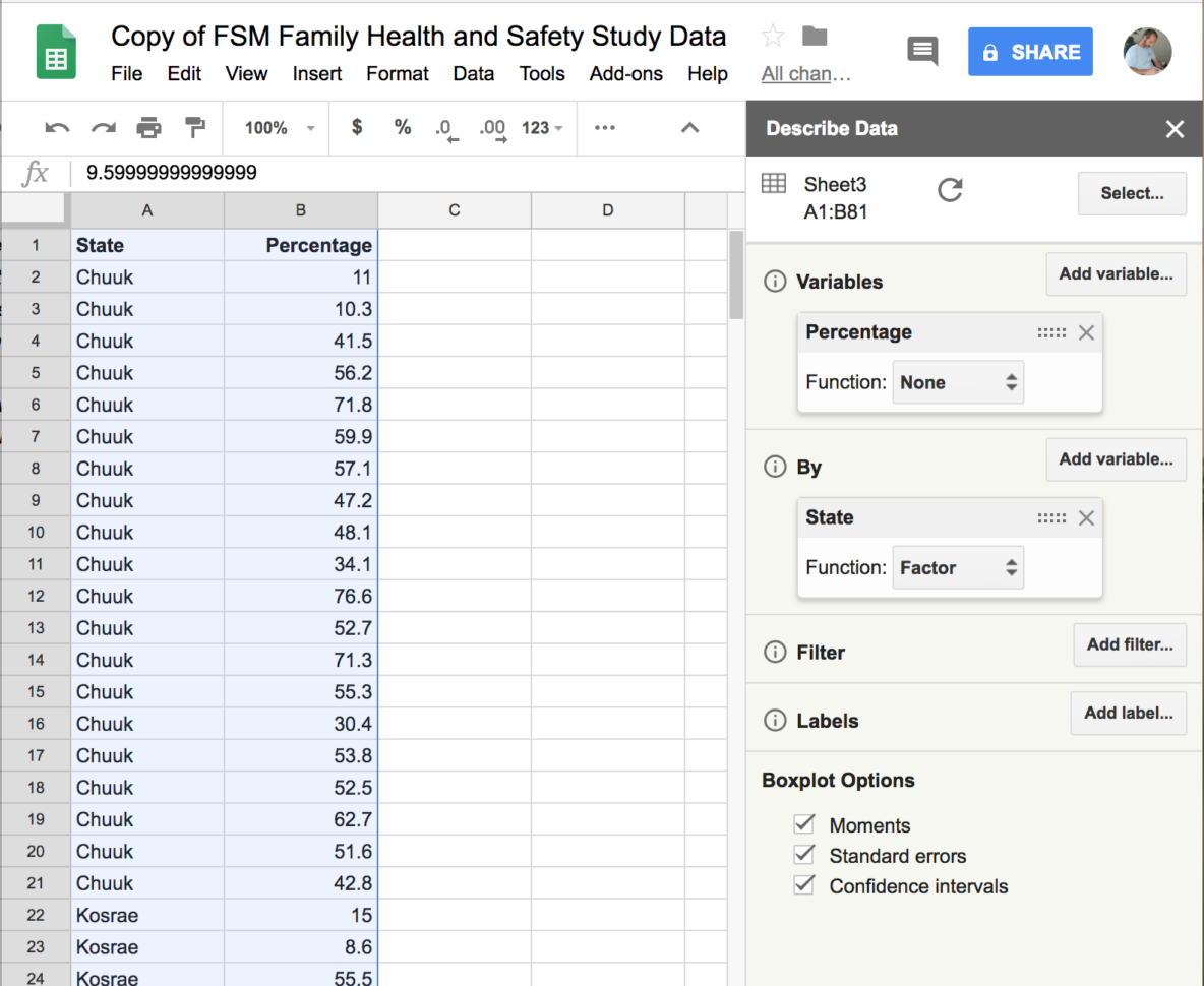 Weight Distribution Spreadsheet With Regard To Introduction To Statistics Using Google Sheets