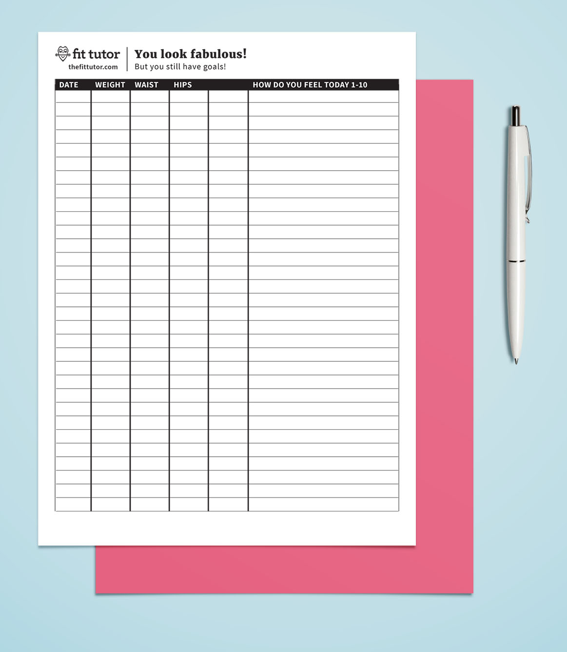 weight loss tracker template free