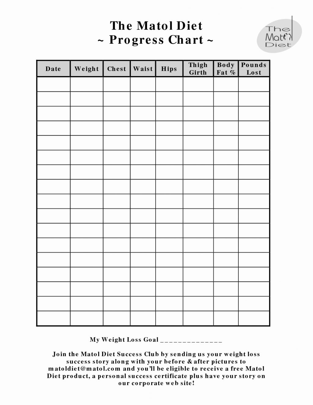 google weight loss tracker template