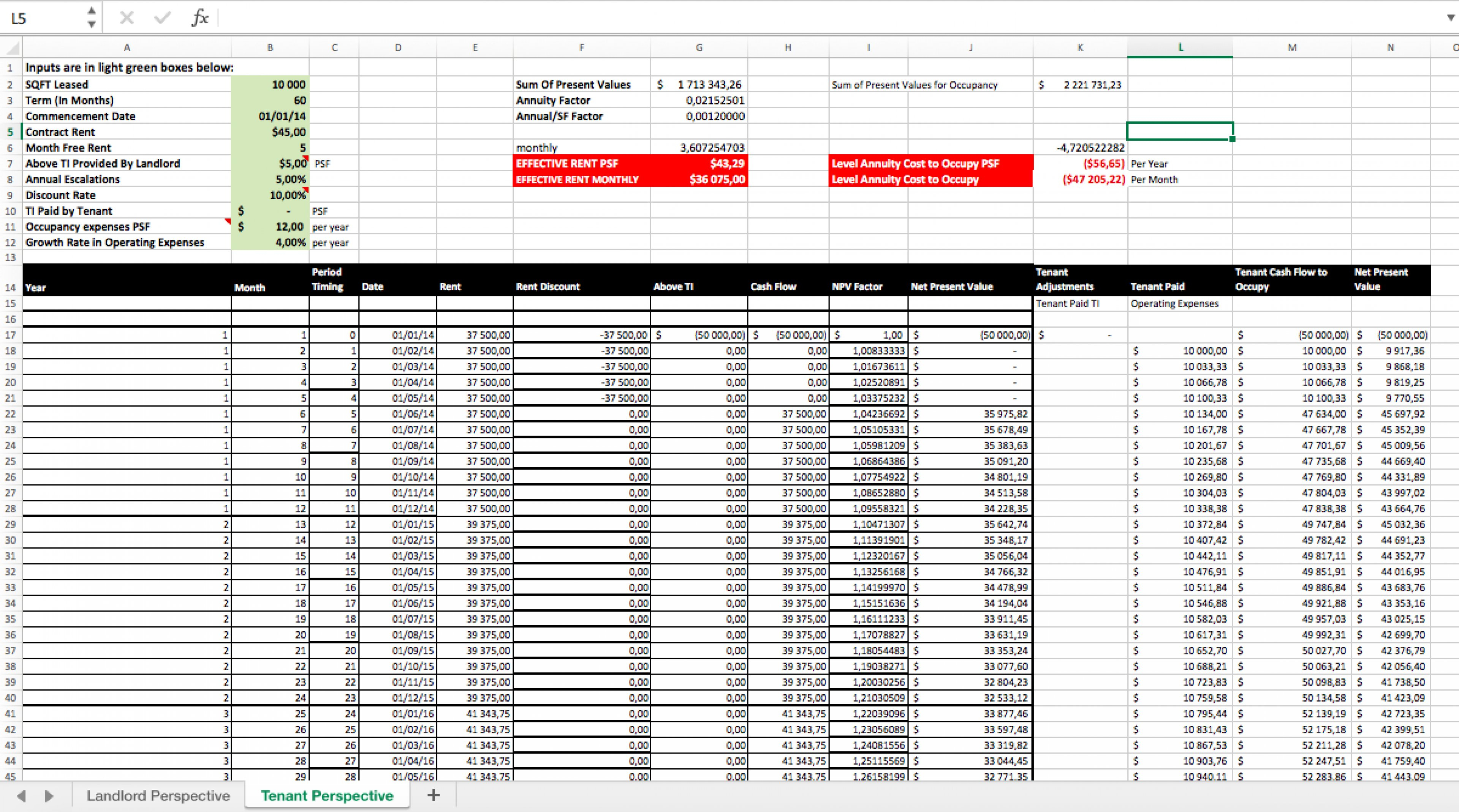 Weighted Average Lease Term Calculation Excel