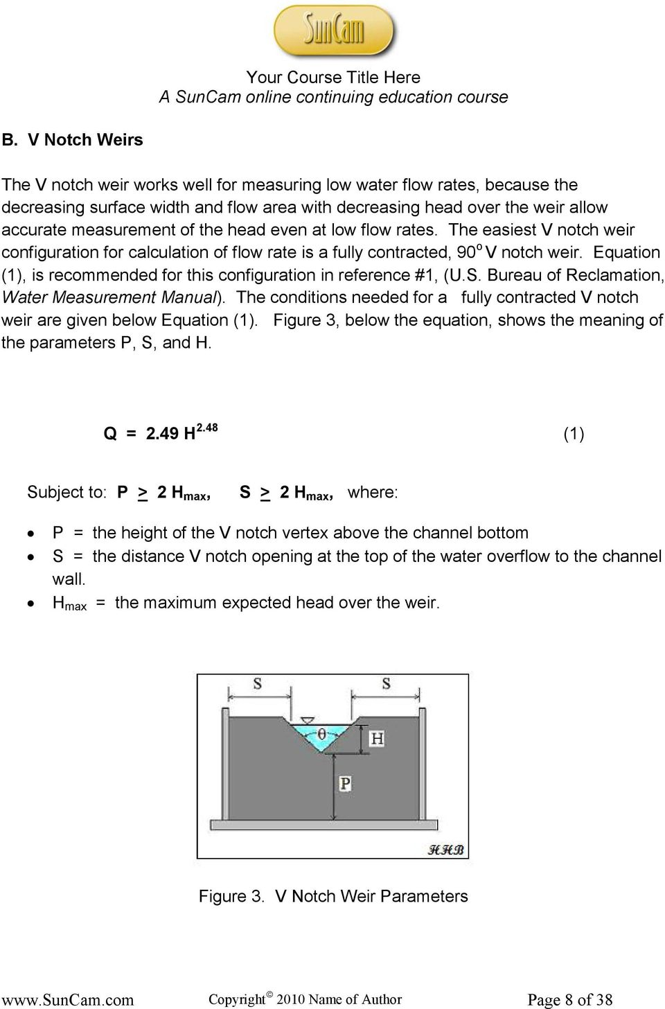 Weir Calculation Spreadsheet For Open Channel Flow Measurement Weirs And Flumes  Pdf