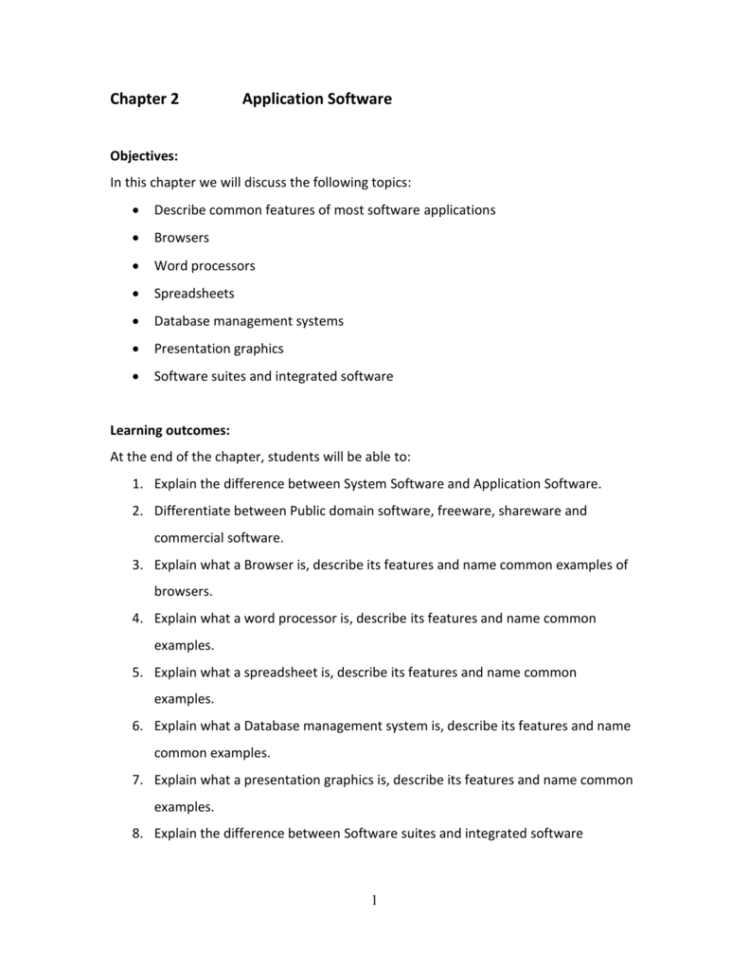 What Do Presentation And Spreadsheet Software Have In Common For Chapter 2 Application Software Objectives: In This Chapter We Will What Do Presentation And Spreadsheet Software Have In Common For Chapter 2 Application Software Objectives: In This Chapter We Will