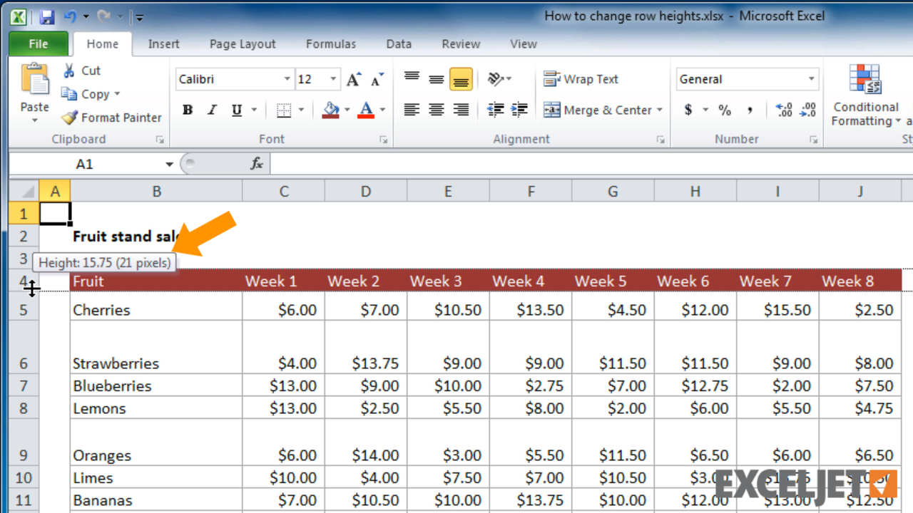 What Is A Row In A Spreadsheet With Regard To Excel Tutorial: How To Change Row Heights In Excel