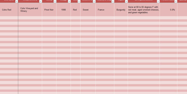 Wine Inventory Spreadsheet Spreadsheet Downloa Wine Cellar