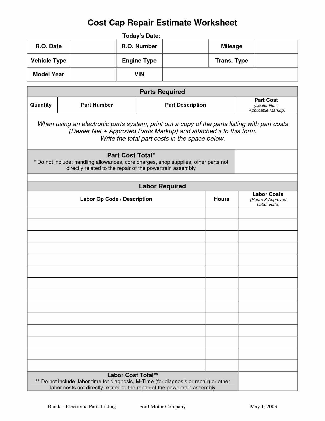 Printable Fence Estimate Form Template Printable Templates