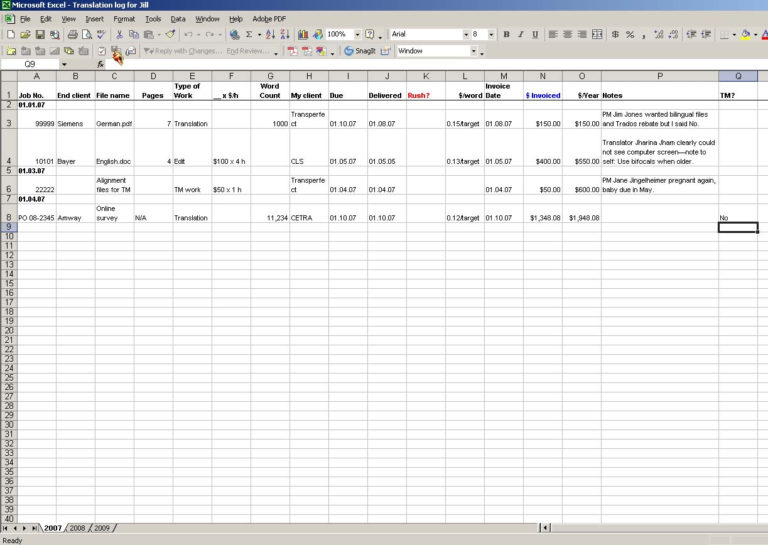 Work Tracking Spreadsheet — db-excel.com
