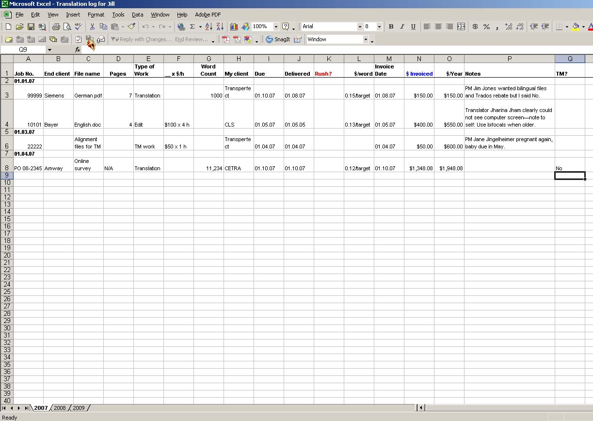 Work Tracking Spreadsheet With I Don't Need No Stinkin' Job Tracking System…  Musings From An