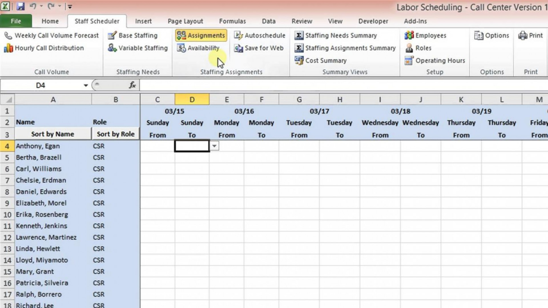 Workforce Planning Excel Spreadsheet —