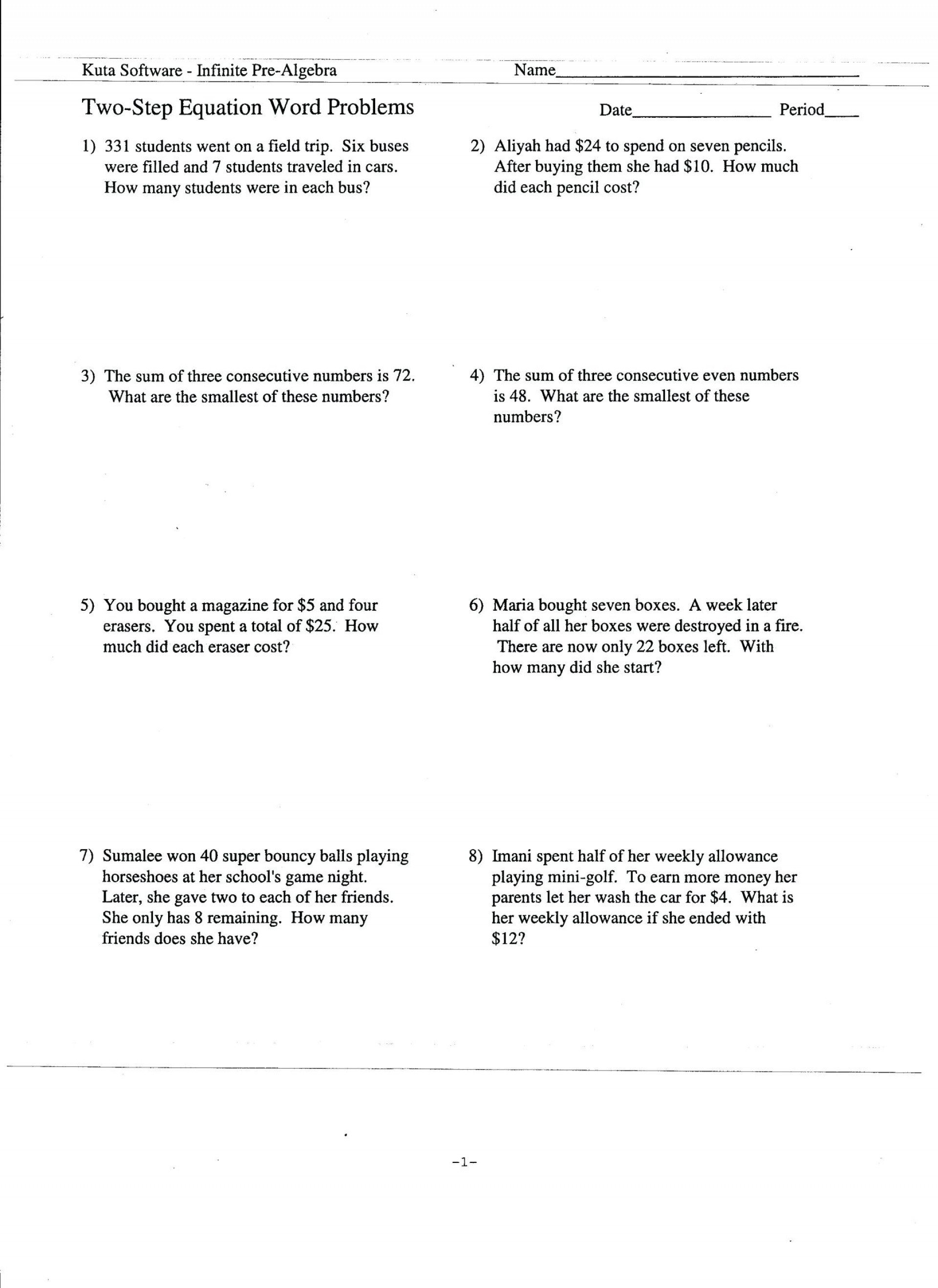 001 Printable Multi Step Word Problems Exceptional Free 5Th