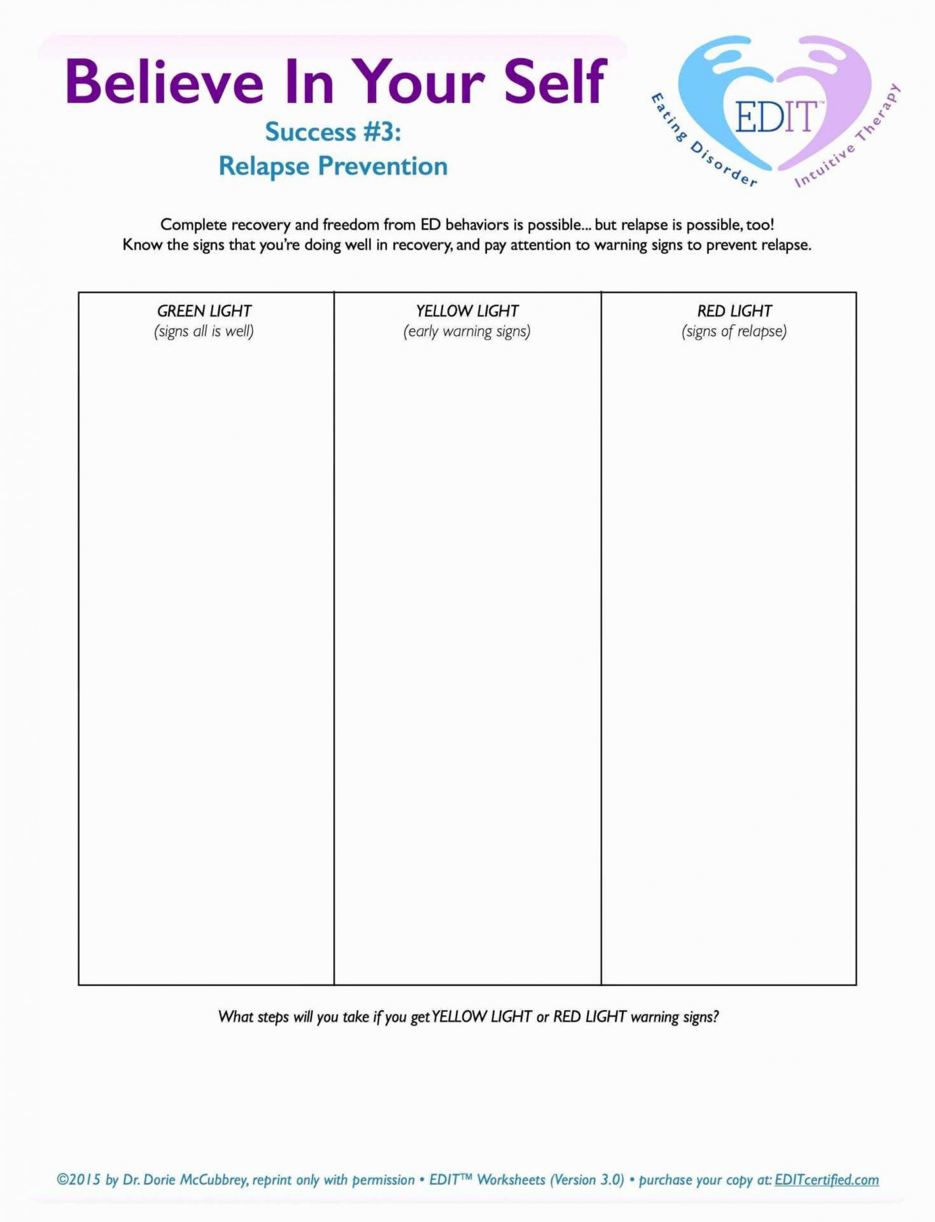 Drug Recovery Worksheets —