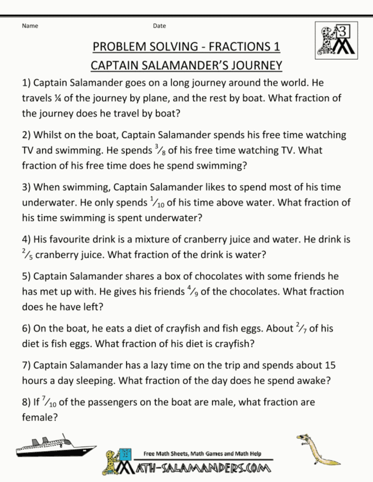 Dividing Fractions Word Problems 6Th Grade Worksheets