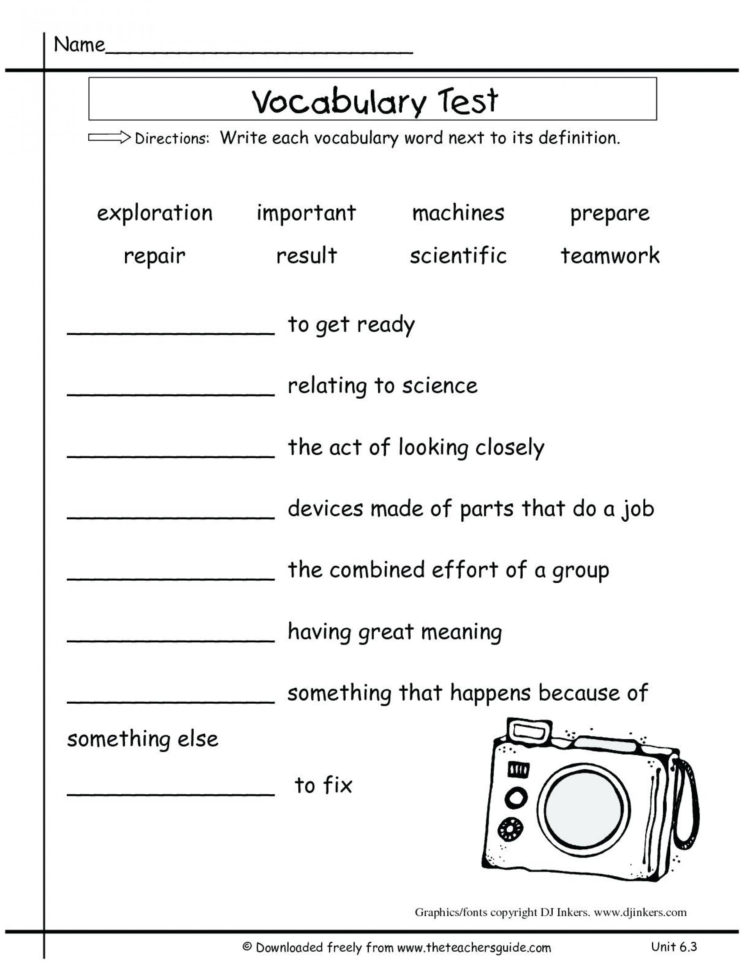 5th Grade English Printable Worksheets