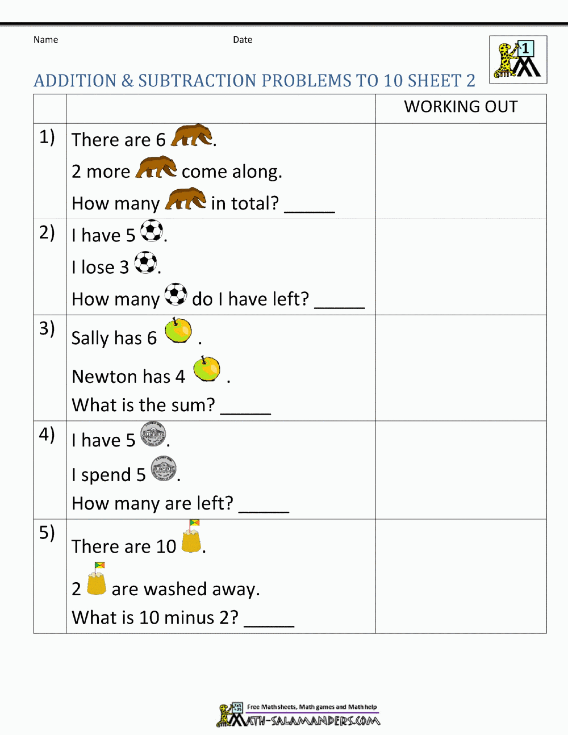 Word Problems Addition Subtraction 3rd Grade