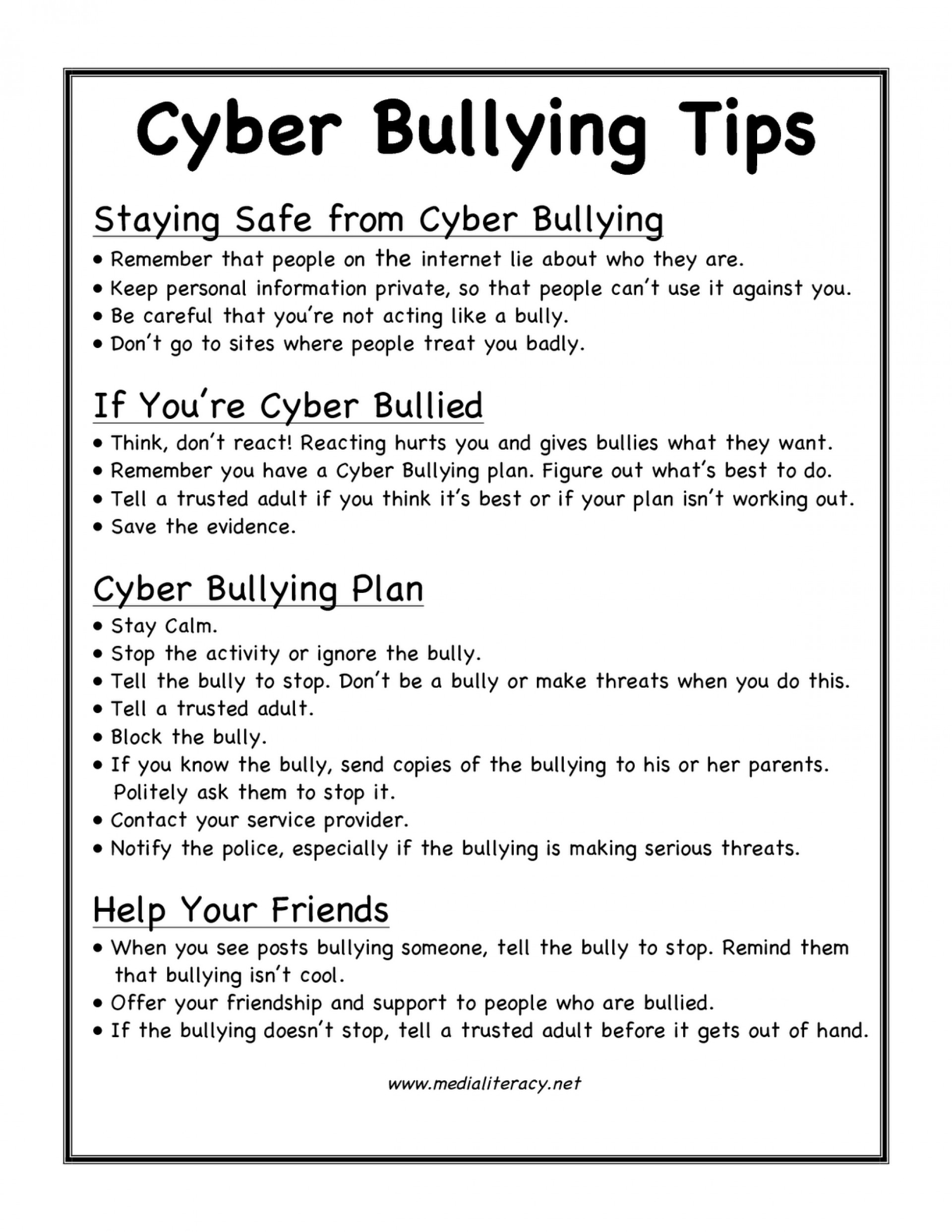 003 Cyberbullying Worksheets 424901 Essay  Thatsnotus