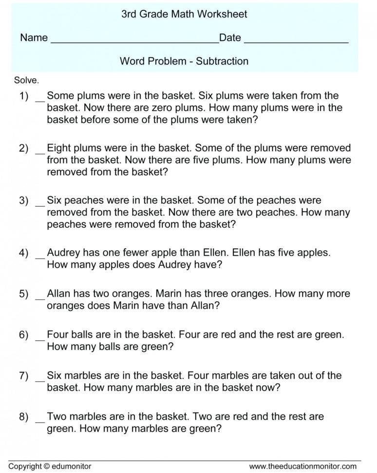 003 Printable Word Problem Worksheets For 2Nd Fascinating Grade