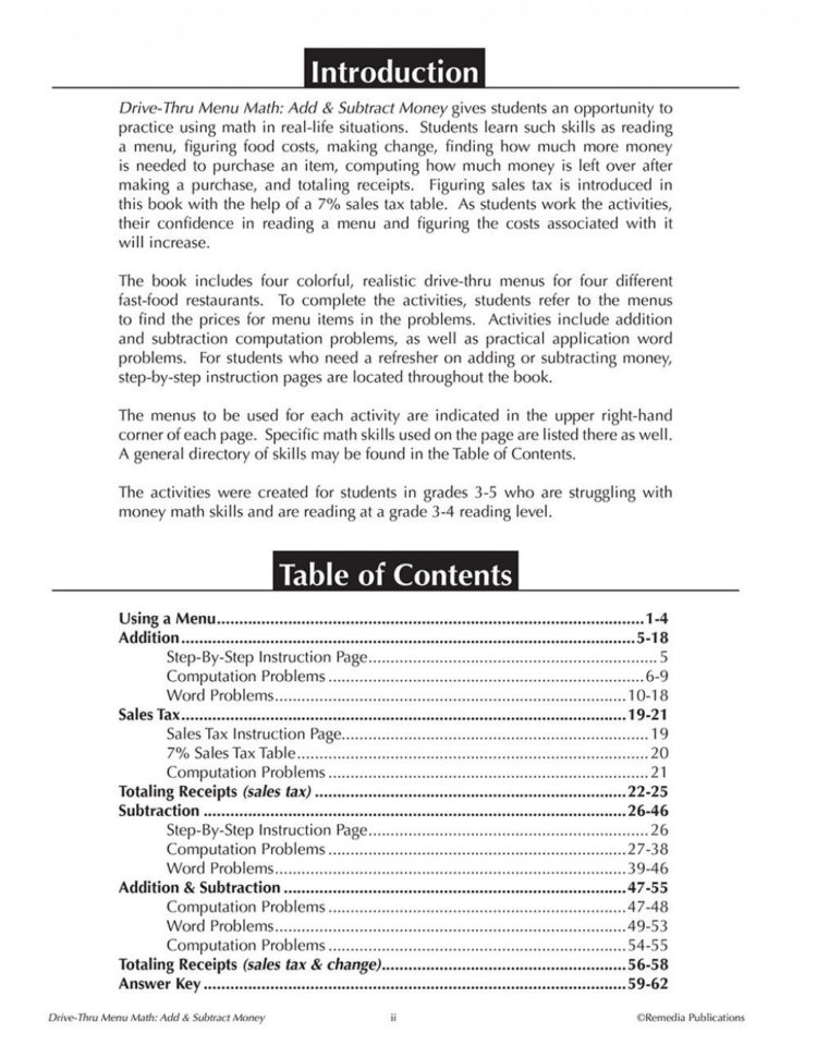 004 Printable Word Free Problems With Sales Tax And