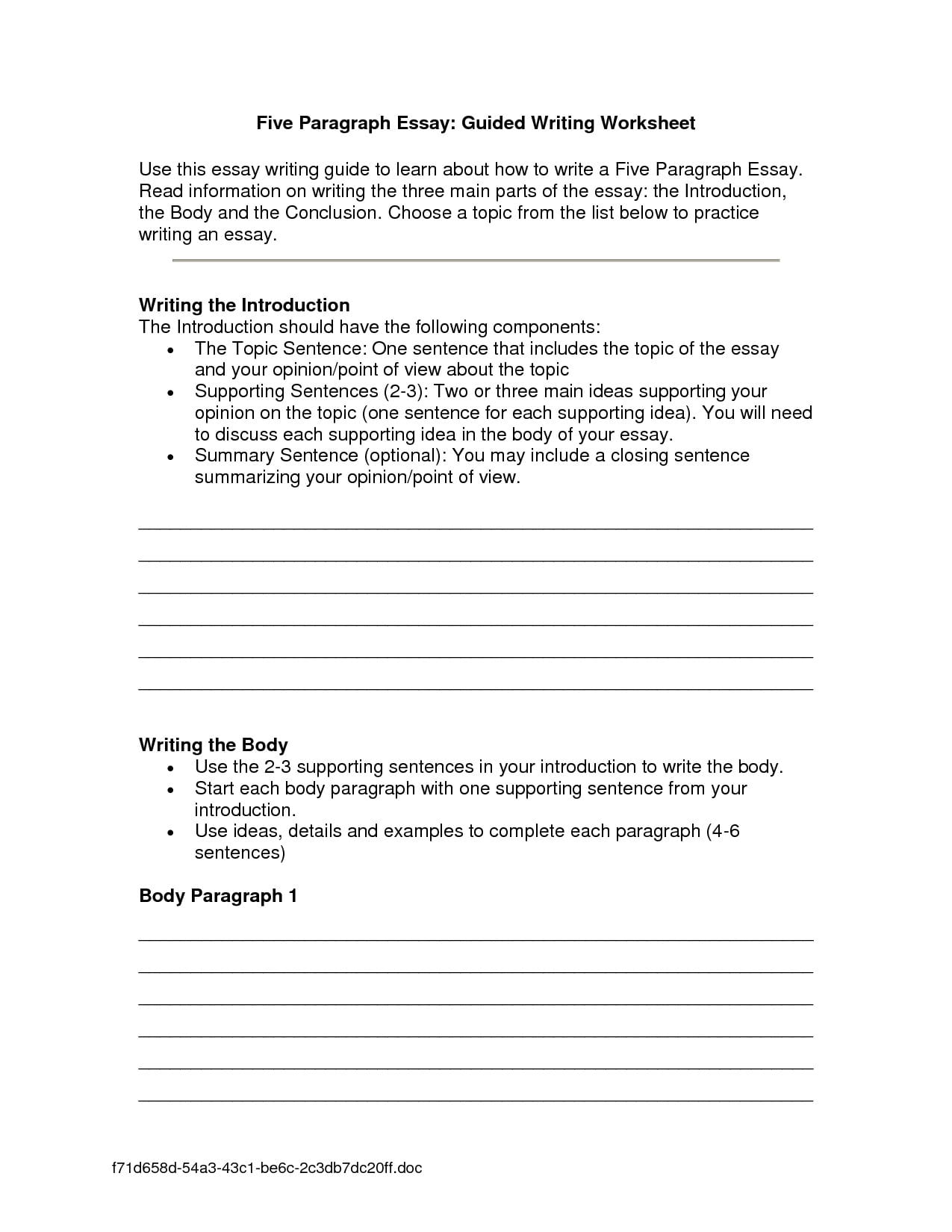 006 Essay Example Best Images Of Parts An Worksheet Writing — db-excel.com