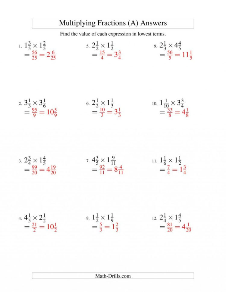 006 Fraction Math Worksheet Multiplying Mixed Fractions