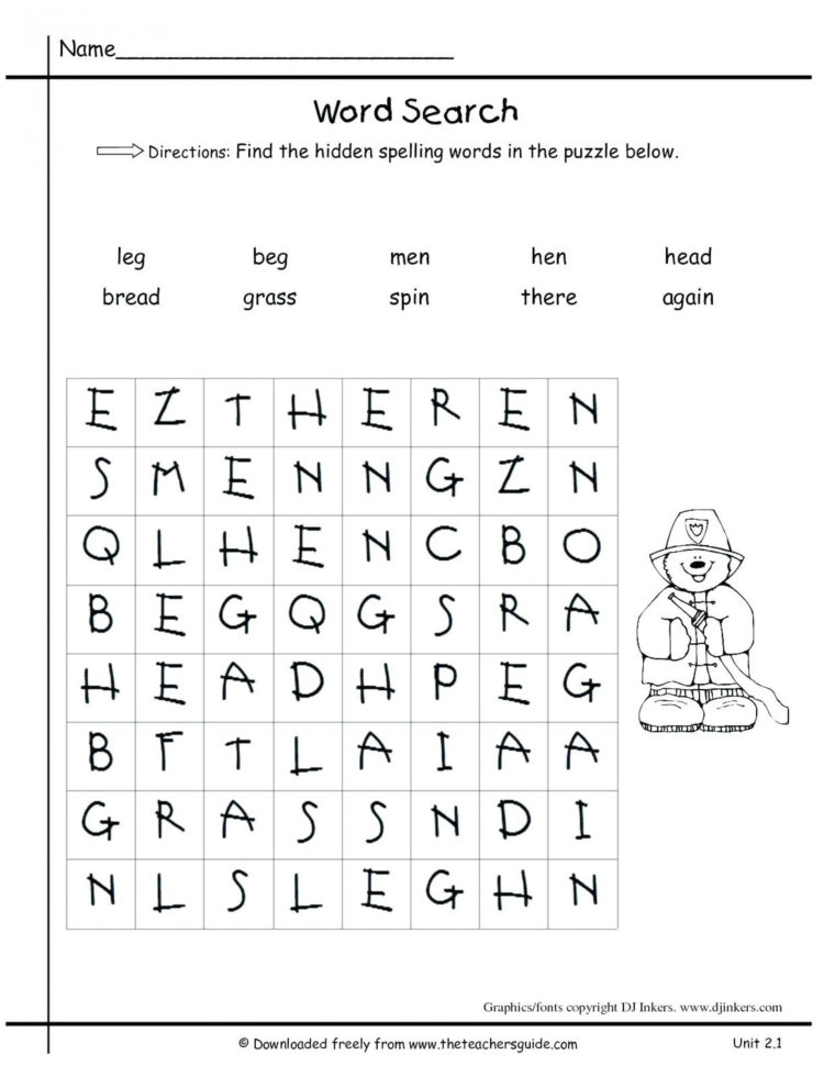 007 Printable Word Ft Grade Spelling Words Awful