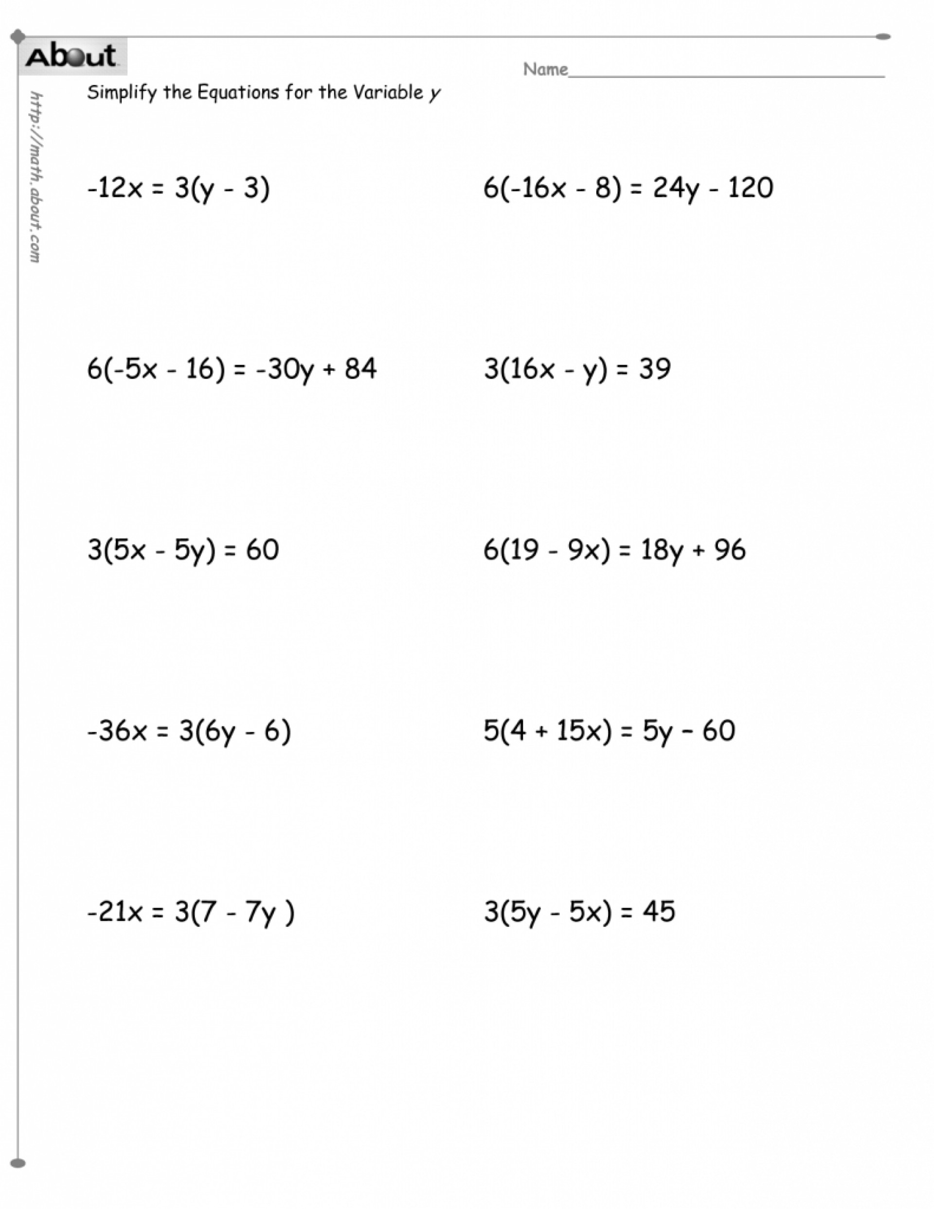 Free Math Worksheets For 7Th Grade With Answers —