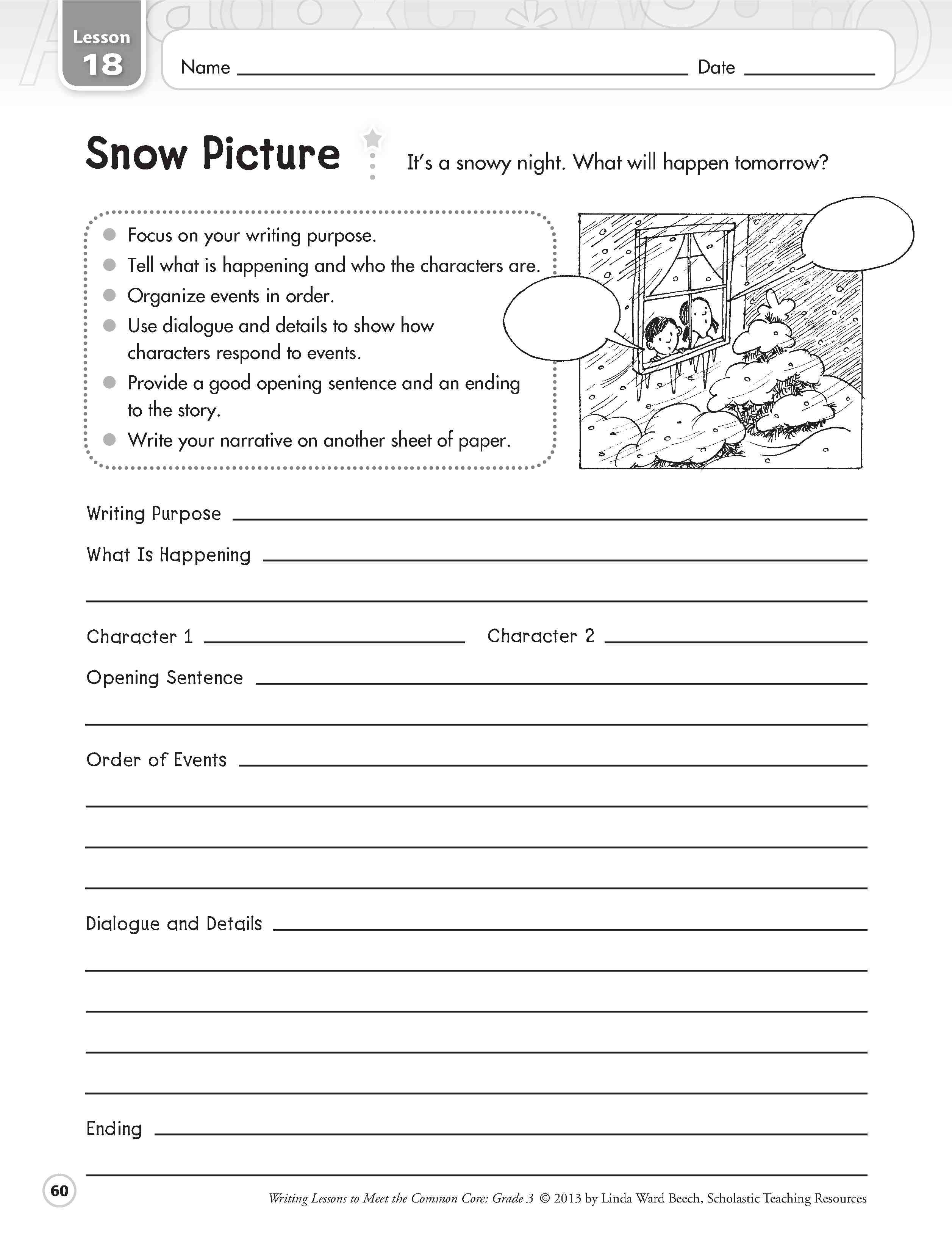 4th grade creative writing worksheet