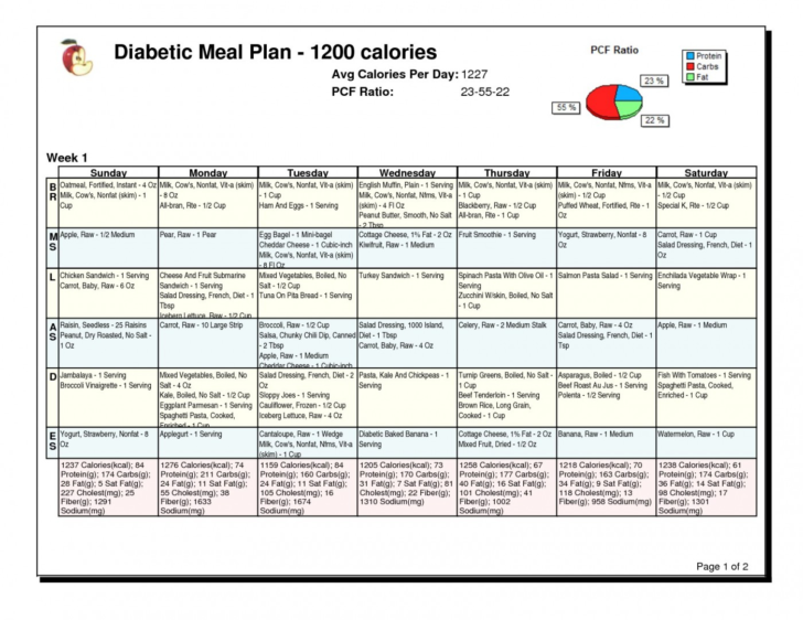 Diabetic Meal Planning Worksheet Db excel