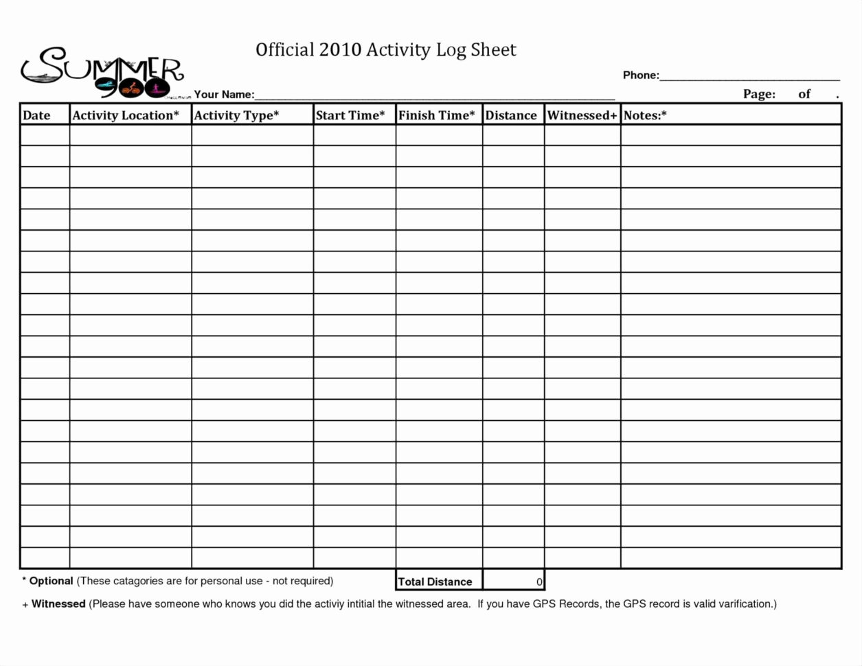 013 Printable Mileage Log For Taxes With Form Plus Spreadsheet