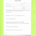 014 Birth Plan For Section  Or Worksheet Rare C