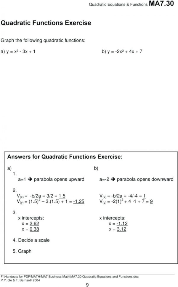Quadratic Inequalities Worksheet With Answers — db-excel.com